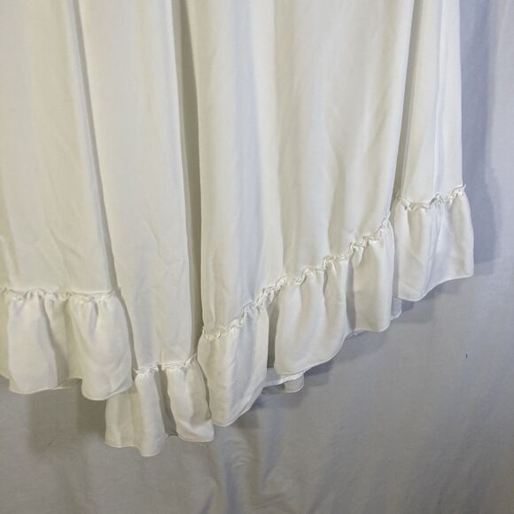 SHOW ME YOUR MUMU white one shoulder wide sleeve ruffled flounce hem top M - Picture 3 of 15